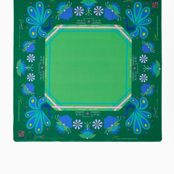Oh My Mahjong Birdie Green Mahjong Mat - Picture 1 of 5